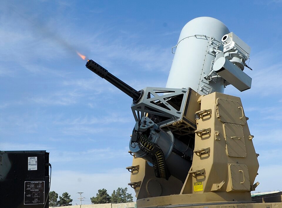 Artillery and Mortar (C-RAM) weapon on wikipedia commons by Ben Santos