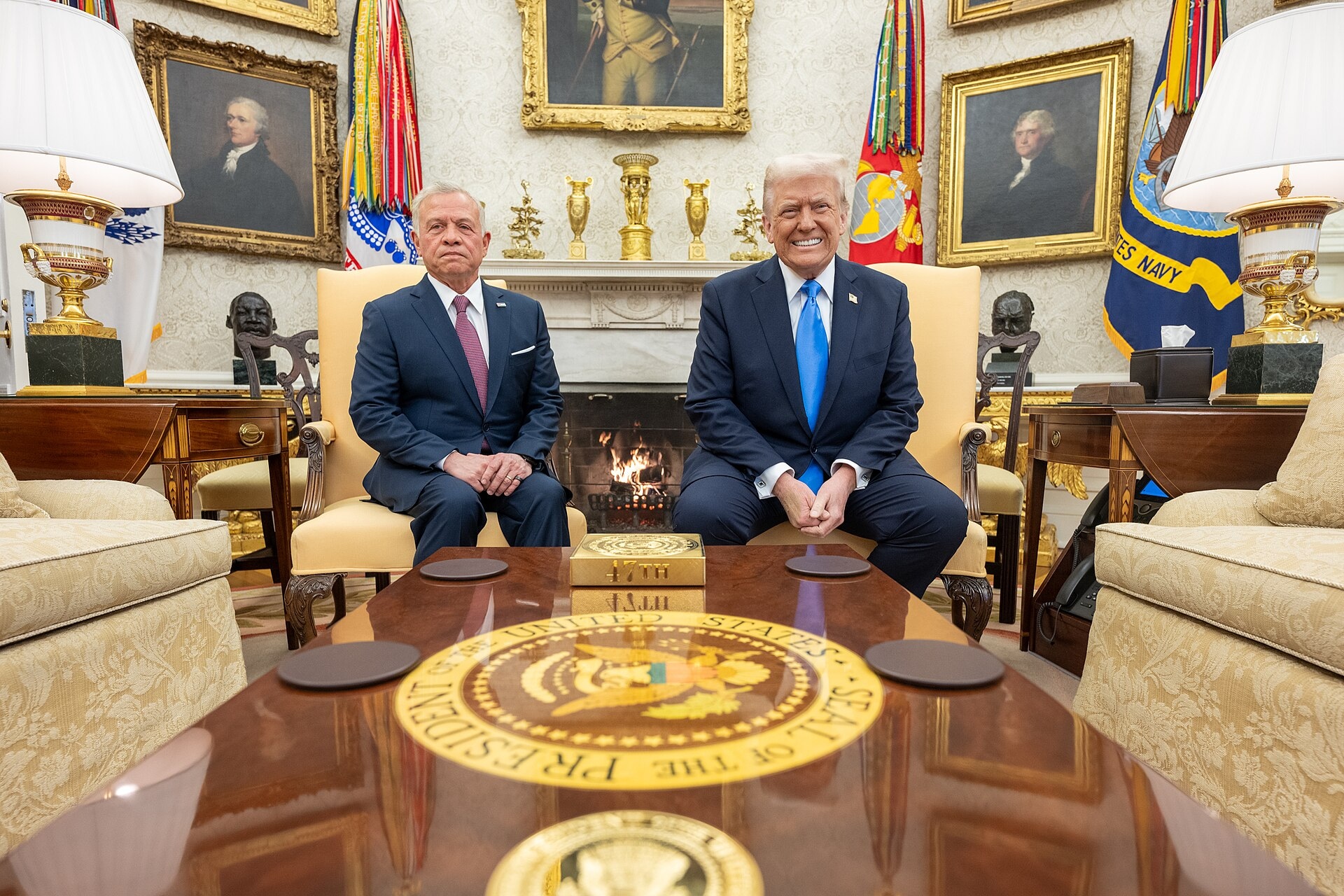 Rencontre entre le roi de Jordanie Abdallah II et le président américain Donald Trump le 11 février 2025 - Wikimedia Commons - Maison Blanche